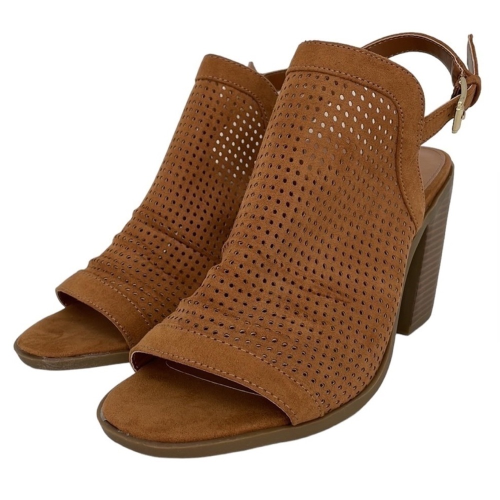 a.n.a Brown Slingback Sandals with Perforated Design